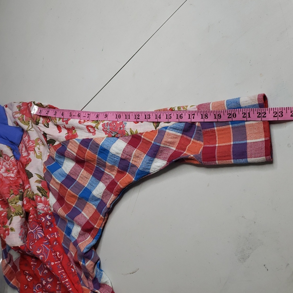 Aratta Silent Journey Indepence Day Dolman Sleeves Shirt Size M Boho Patchwork - Picture 14 of 16